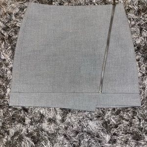 Gray Mini Skirt With Zipper Down the Side
